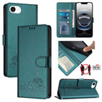 Étui en cuir gaufré motif chat et rat avec blocage RFID et cordon, pour iPhone 17 Pro Max, pour iPhone 17 Pro, pour iPhone 17, pour iPhone Air, pour iPhone SE 2024, pour iPhone 15 Pro Max, pour iPhone 15 Pro, pour iPhone 15 Plus