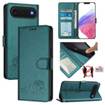 Étui en cuir gaufré motif chat et rat avec blocage RFID et cordon, pour iPhone 17 Pro Max, pour iPhone 17 Pro, pour iPhone 17, pour iPhone Air, pour iPhone SE 2024, pour iPhone 15 Pro Max, pour iPhone 15 Pro, pour iPhone 15 Plus