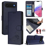 Étui en cuir gaufré motif chat et rat avec blocage RFID et cordon, pour iPhone 17 Pro Max, pour iPhone 17 Pro, pour iPhone 17, pour iPhone Air, pour iPhone SE 2024, pour iPhone 15 Pro Max, pour iPhone 15 Pro, pour iPhone 15 Plus