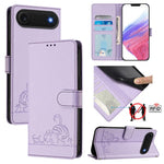 Étui en cuir gaufré motif chat et rat avec blocage RFID et cordon, pour iPhone 17 Pro Max, pour iPhone 17 Pro, pour iPhone 17, pour iPhone Air, pour iPhone SE 2024, pour iPhone 15 Pro Max, pour iPhone 15 Pro, pour iPhone 15 Plus