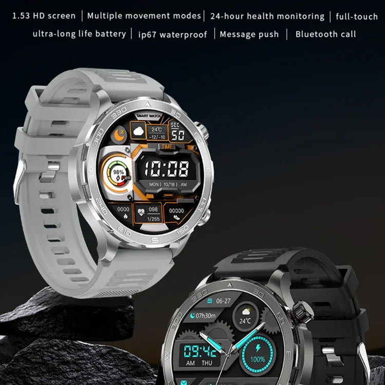 DK67 1.53 inch IP67 BT 5.0 Fitness Sport Smart Watch, Support Bluetooth Call / Sleep / Blood Oxygen / Heart Rate / Blood Pressure Health Monitor