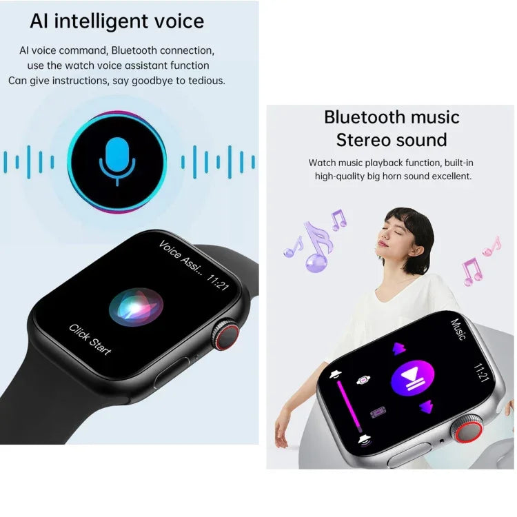 Montre connectée de sport WS11 MAX 2,2 pouces, compatible avec les appels Bluetooth, le suivi du sommeil, la saturation en oxygène, la fréquence cardiaque et la pression artérielle.