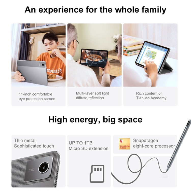Lenovo Xiaoxin Pad 2024 Écran Paperlike Version apprentissage Tablette WiFi 11 pouces, Android 13, Qualcomm Snapdragon 685 Octa Core, Support identification faciale, Version apprentissage