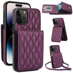YM015 Sac à bandoulière en losanges avec étui RFID pour téléphone, pour iPhone 14 Pro Max, pour iPhone 13 Pro Max, pour iPhone 13 Pro, pour iPhone 13, pour iPhone 12 / 12 Pro, pour iPhone 12 Pro Max, pour iPhone 11 Pro Max, pour iPhone 11