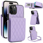 YM015 Sac à bandoulière en losanges avec étui RFID pour téléphone, pour iPhone 14 Pro Max, pour iPhone 13 Pro Max, pour iPhone 13 Pro, pour iPhone 13, pour iPhone 12 / 12 Pro, pour iPhone 12 Pro Max, pour iPhone 11 Pro Max, pour iPhone 11