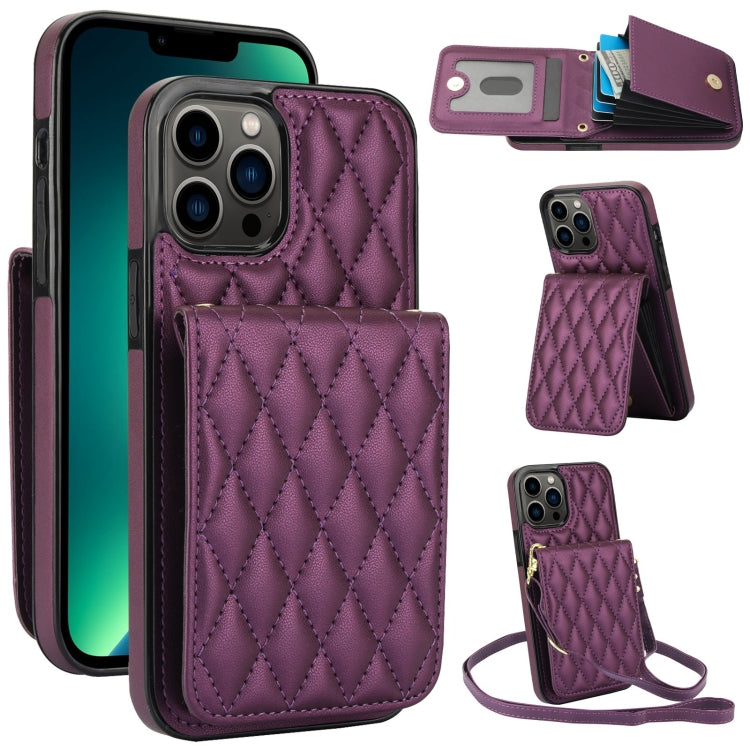 YM015 Sac à bandoulière en losanges avec étui RFID pour téléphone, pour iPhone 14 Pro Max, pour iPhone 13 Pro Max, pour iPhone 13 Pro, pour iPhone 13, pour iPhone 12 / 12 Pro, pour iPhone 12 Pro Max, pour iPhone 11 Pro Max, pour iPhone 11