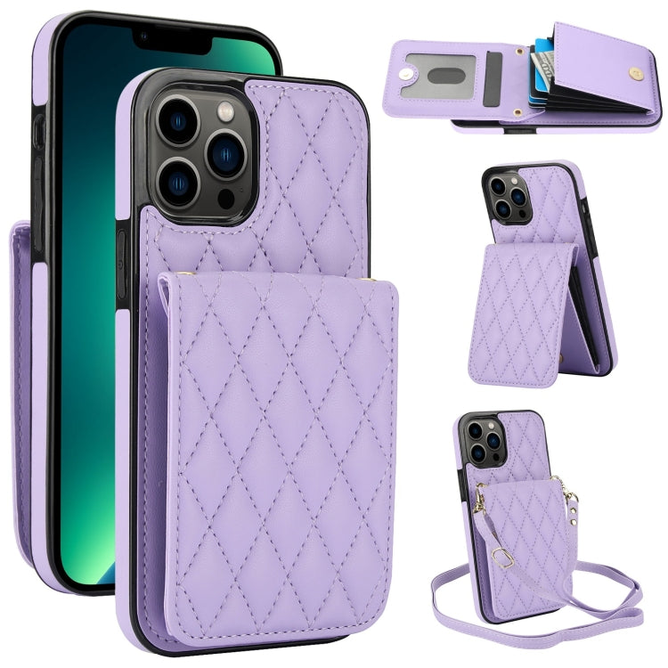 YM015 Sac à bandoulière en losanges avec étui RFID pour téléphone, pour iPhone 14 Pro Max, pour iPhone 13 Pro Max, pour iPhone 13 Pro, pour iPhone 13, pour iPhone 12 / 12 Pro, pour iPhone 12 Pro Max, pour iPhone 11 Pro Max, pour iPhone 11