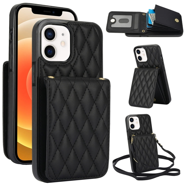 YM015 Sac à bandoulière en losanges avec étui RFID pour téléphone, pour iPhone 14 Pro Max, pour iPhone 13 Pro Max, pour iPhone 13 Pro, pour iPhone 13, pour iPhone 12 / 12 Pro, pour iPhone 12 Pro Max, pour iPhone 11 Pro Max, pour iPhone 11
