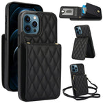 YM015 Sac à bandoulière en losanges avec étui RFID pour téléphone, pour iPhone 14 Pro Max, pour iPhone 13 Pro Max, pour iPhone 13 Pro, pour iPhone 13, pour iPhone 12 / 12 Pro, pour iPhone 12 Pro Max, pour iPhone 11 Pro Max, pour iPhone 11
