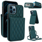YM015 Sac à bandoulière en losanges avec étui RFID pour téléphone, pour iPhone 14 Pro Max, pour iPhone 13 Pro Max, pour iPhone 13 Pro, pour iPhone 13, pour iPhone 12 / 12 Pro, pour iPhone 12 Pro Max, pour iPhone 11 Pro Max, pour iPhone 11