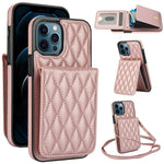 YM015 Sac à bandoulière en losanges avec étui RFID pour téléphone, pour iPhone 14 Pro Max, pour iPhone 13 Pro Max, pour iPhone 13 Pro, pour iPhone 13, pour iPhone 12 / 12 Pro, pour iPhone 12 Pro Max, pour iPhone 11 Pro Max, pour iPhone 11