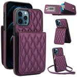 YM015 Sac à bandoulière en losanges avec étui RFID pour téléphone, pour iPhone 14 Pro Max, pour iPhone 13 Pro Max, pour iPhone 13 Pro, pour iPhone 13, pour iPhone 12 / 12 Pro, pour iPhone 12 Pro Max, pour iPhone 11 Pro Max, pour iPhone 11