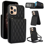 YM015 Sac à bandoulière en losanges avec étui RFID pour téléphone, pour iPhone 14 Pro Max, pour iPhone 13 Pro Max, pour iPhone 13 Pro, pour iPhone 13, pour iPhone 12 / 12 Pro, pour iPhone 12 Pro Max, pour iPhone 11 Pro Max, pour iPhone 11