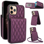 YM015 Sac à bandoulière en losanges avec étui RFID pour téléphone, pour iPhone 14 Pro Max, pour iPhone 13 Pro Max, pour iPhone 13 Pro, pour iPhone 13, pour iPhone 12 / 12 Pro, pour iPhone 12 Pro Max, pour iPhone 11 Pro Max, pour iPhone 11