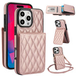 YM015 Sac à bandoulière losanges pour cartes RFID, Pour iPhone 16e / 17e, Pour iPhone 17 Pro Max, Pour iPhone 17 Pro, Pour iPhone 17, Pour iPhone Air, Pour iPhone 16 Pro Max, Pour iPhone 16 Pro, Pour iPhone 16 Plus