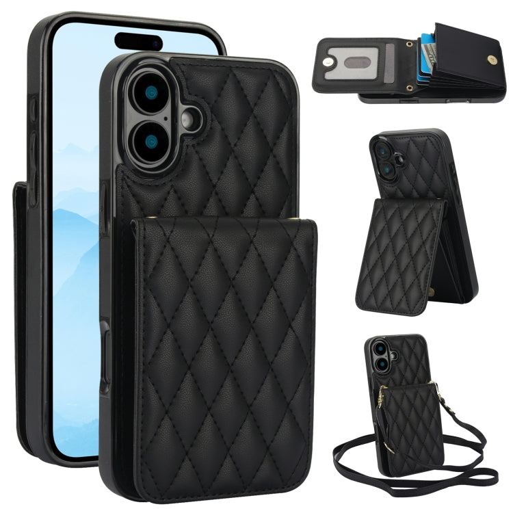 YM015 Sac à bandoulière losanges pour cartes RFID, Pour iPhone 16e / 17e, Pour iPhone 17 Pro Max, Pour iPhone 17 Pro, Pour iPhone 17, Pour iPhone Air, Pour iPhone 16 Pro Max, Pour iPhone 16 Pro, Pour iPhone 16 Plus