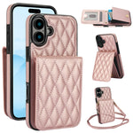 YM015 Sac à bandoulière losanges pour cartes RFID, Pour iPhone 16e / 17e, Pour iPhone 17 Pro Max, Pour iPhone 17 Pro, Pour iPhone 17, Pour iPhone Air, Pour iPhone 16 Pro Max, Pour iPhone 16 Pro, Pour iPhone 16 Plus