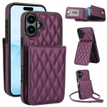 YM015 Sac à bandoulière losanges pour cartes RFID, Pour iPhone 16e / 17e, Pour iPhone 17 Pro Max, Pour iPhone 17 Pro, Pour iPhone 17, Pour iPhone Air, Pour iPhone 16 Pro Max, Pour iPhone 16 Pro, Pour iPhone 16 Plus
