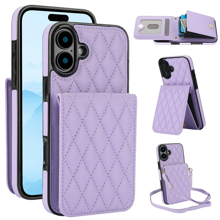 YM015 Sac à bandoulière losanges pour cartes RFID, Pour iPhone 16e / 17e, Pour iPhone 17 Pro Max, Pour iPhone 17 Pro, Pour iPhone 17, Pour iPhone Air, Pour iPhone 16 Pro Max, Pour iPhone 16 Pro, Pour iPhone 16 Plus