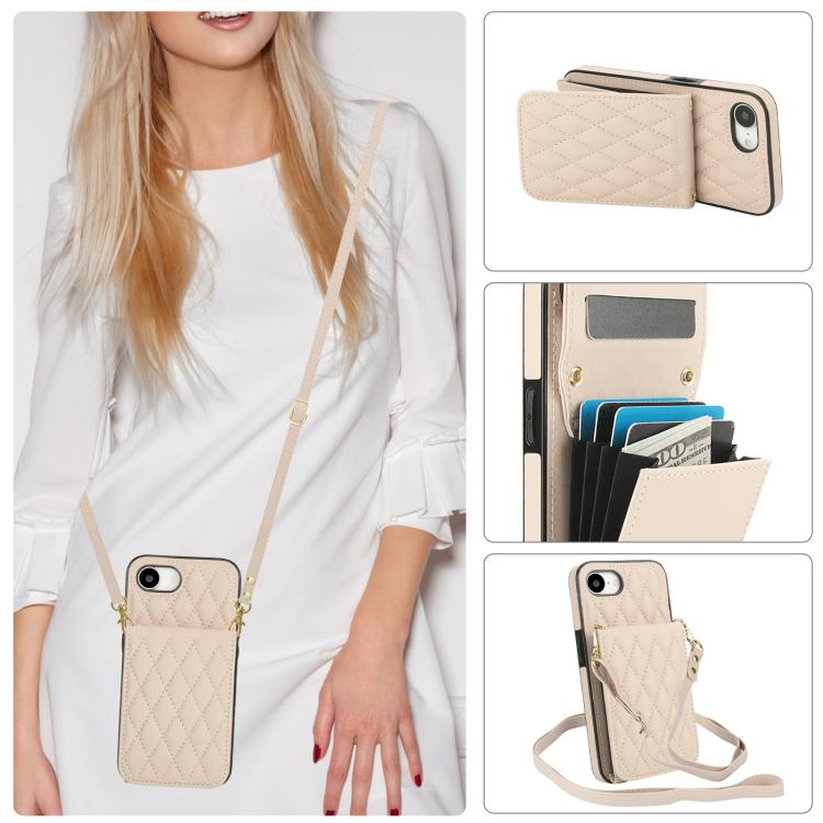 YM015 Sac à bandoulière losanges pour cartes RFID, Pour iPhone 16e / 17e, Pour iPhone 17 Pro Max, Pour iPhone 17 Pro, Pour iPhone 17, Pour iPhone Air, Pour iPhone 16 Pro Max, Pour iPhone 16 Pro, Pour iPhone 16 Plus