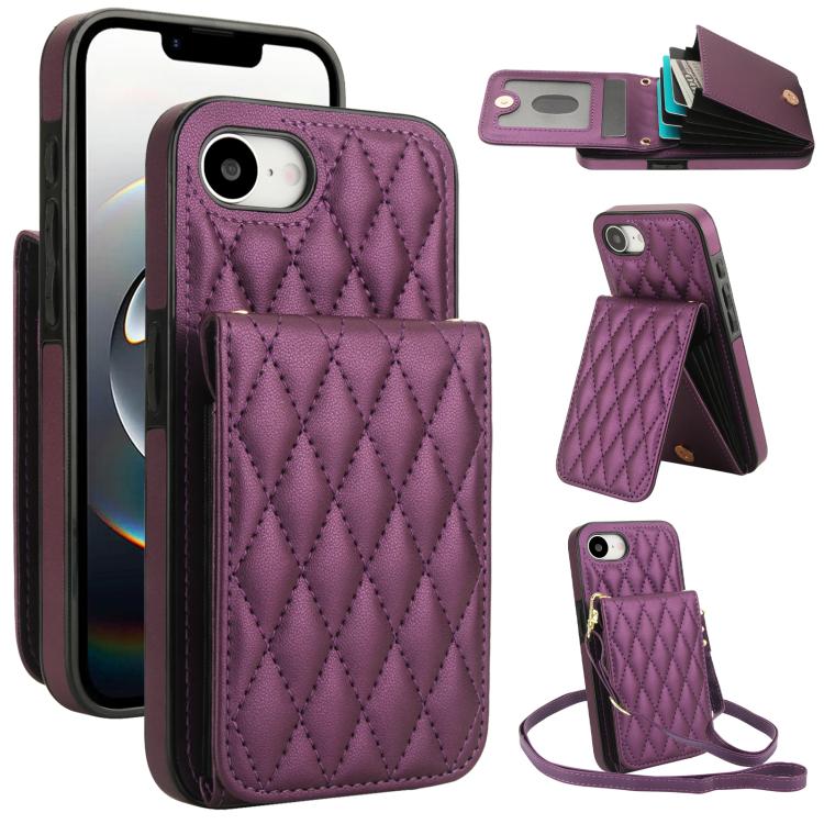 YM015 Sac à bandoulière losanges pour cartes RFID, Pour iPhone 16e / 17e, Pour iPhone 17 Pro Max, Pour iPhone 17 Pro, Pour iPhone 17, Pour iPhone Air, Pour iPhone 16 Pro Max, Pour iPhone 16 Pro, Pour iPhone 16 Plus