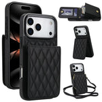 YM015 Sac à bandoulière losanges pour cartes RFID, Pour iPhone 16e / 17e, Pour iPhone 17 Pro Max, Pour iPhone 17 Pro, Pour iPhone 17, Pour iPhone Air, Pour iPhone 16 Pro Max, Pour iPhone 16 Pro, Pour iPhone 16 Plus