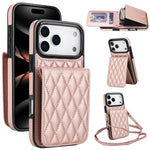 YM015 Sac à bandoulière losanges pour cartes RFID, Pour iPhone 16e / 17e, Pour iPhone 17 Pro Max, Pour iPhone 17 Pro, Pour iPhone 17, Pour iPhone Air, Pour iPhone 16 Pro Max, Pour iPhone 16 Pro, Pour iPhone 16 Plus
