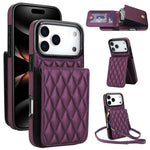 YM015 Sac à bandoulière losanges pour cartes RFID, Pour iPhone 16e / 17e, Pour iPhone 17 Pro Max, Pour iPhone 17 Pro, Pour iPhone 17, Pour iPhone Air, Pour iPhone 16 Pro Max, Pour iPhone 16 Pro, Pour iPhone 16 Plus