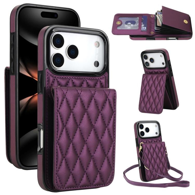 YM015 Sac à bandoulière losanges pour cartes RFID, Pour iPhone 16e / 17e, Pour iPhone 17 Pro Max, Pour iPhone 17 Pro, Pour iPhone 17, Pour iPhone Air, Pour iPhone 16 Pro Max, Pour iPhone 16 Pro, Pour iPhone 16 Plus