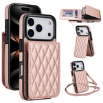 YM015 Sac à bandoulière losanges pour cartes RFID, Pour iPhone 16e / 17e, Pour iPhone 17 Pro Max, Pour iPhone 17 Pro, Pour iPhone 17, Pour iPhone Air, Pour iPhone 16 Pro Max, Pour iPhone 16 Pro, Pour iPhone 16 Plus