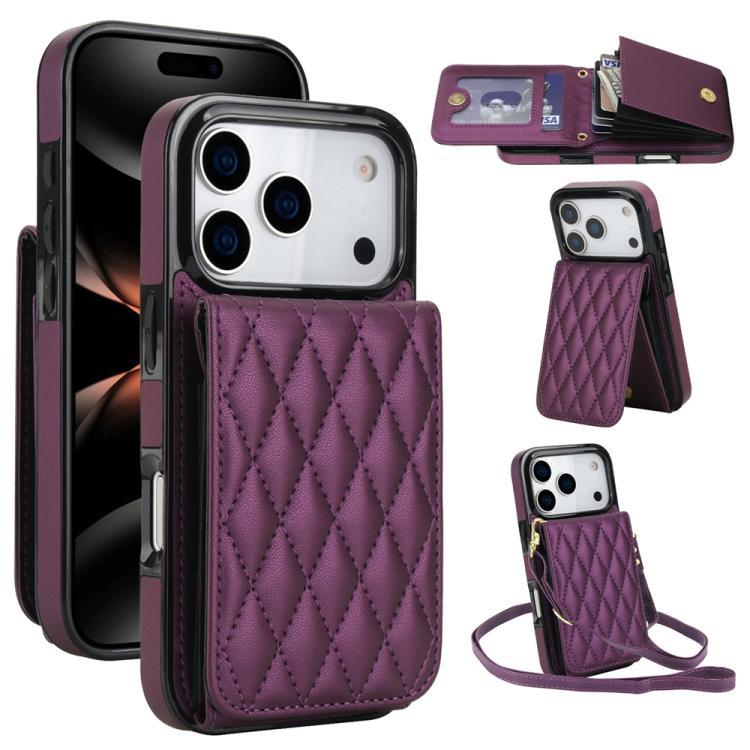 YM015 Sac à bandoulière losanges pour cartes RFID, Pour iPhone 16e / 17e, Pour iPhone 17 Pro Max, Pour iPhone 17 Pro, Pour iPhone 17, Pour iPhone Air, Pour iPhone 16 Pro Max, Pour iPhone 16 Pro, Pour iPhone 16 Plus