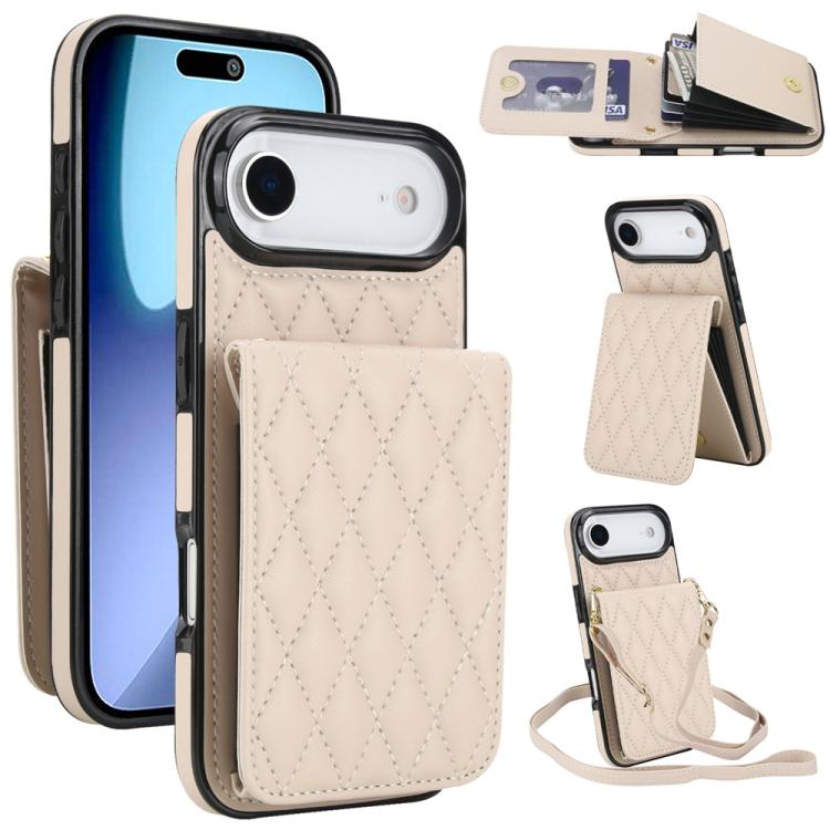 YM015 Sac à bandoulière losanges pour cartes RFID, Pour iPhone 16e / 17e, Pour iPhone 17 Pro Max, Pour iPhone 17 Pro, Pour iPhone 17, Pour iPhone Air, Pour iPhone 16 Pro Max, Pour iPhone 16 Pro, Pour iPhone 16 Plus