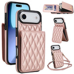 YM015 Sac à bandoulière losanges pour cartes RFID, Pour iPhone 16e / 17e, Pour iPhone 17 Pro Max, Pour iPhone 17 Pro, Pour iPhone 17, Pour iPhone Air, Pour iPhone 16 Pro Max, Pour iPhone 16 Pro, Pour iPhone 16 Plus