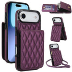 YM015 Sac à bandoulière losanges pour cartes RFID, Pour iPhone 16e / 17e, Pour iPhone 17 Pro Max, Pour iPhone 17 Pro, Pour iPhone 17, Pour iPhone Air, Pour iPhone 16 Pro Max, Pour iPhone 16 Pro, Pour iPhone 16 Plus