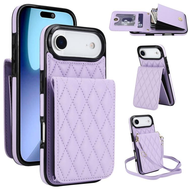 YM015 Sac à bandoulière losanges pour cartes RFID, Pour iPhone 16e / 17e, Pour iPhone 17 Pro Max, Pour iPhone 17 Pro, Pour iPhone 17, Pour iPhone Air, Pour iPhone 16 Pro Max, Pour iPhone 16 Pro, Pour iPhone 16 Plus