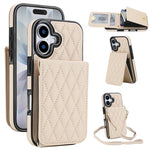 YM015 Sac à bandoulière losanges pour cartes RFID, Pour iPhone 16e / 17e, Pour iPhone 17 Pro Max, Pour iPhone 17 Pro, Pour iPhone 17, Pour iPhone Air, Pour iPhone 16 Pro Max, Pour iPhone 16 Pro, Pour iPhone 16 Plus