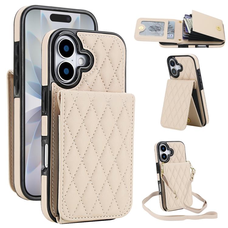 YM015 Sac à bandoulière losanges pour cartes RFID, Pour iPhone 16e / 17e, Pour iPhone 17 Pro Max, Pour iPhone 17 Pro, Pour iPhone 17, Pour iPhone Air, Pour iPhone 16 Pro Max, Pour iPhone 16 Pro, Pour iPhone 16 Plus