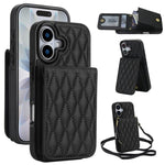 YM015 Sac à bandoulière losanges pour cartes RFID, Pour iPhone 16e / 17e, Pour iPhone 17 Pro Max, Pour iPhone 17 Pro, Pour iPhone 17, Pour iPhone Air, Pour iPhone 16 Pro Max, Pour iPhone 16 Pro, Pour iPhone 16 Plus