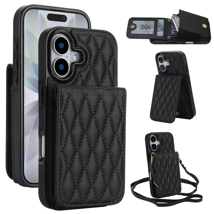 YM015 Sac à bandoulière losanges pour cartes RFID, Pour iPhone 16e / 17e, Pour iPhone 17 Pro Max, Pour iPhone 17 Pro, Pour iPhone 17, Pour iPhone Air, Pour iPhone 16 Pro Max, Pour iPhone 16 Pro, Pour iPhone 16 Plus