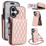 YM015 Sac à bandoulière losanges pour cartes RFID, Pour iPhone 16e / 17e, Pour iPhone 17 Pro Max, Pour iPhone 17 Pro, Pour iPhone 17, Pour iPhone Air, Pour iPhone 16 Pro Max, Pour iPhone 16 Pro, Pour iPhone 16 Plus