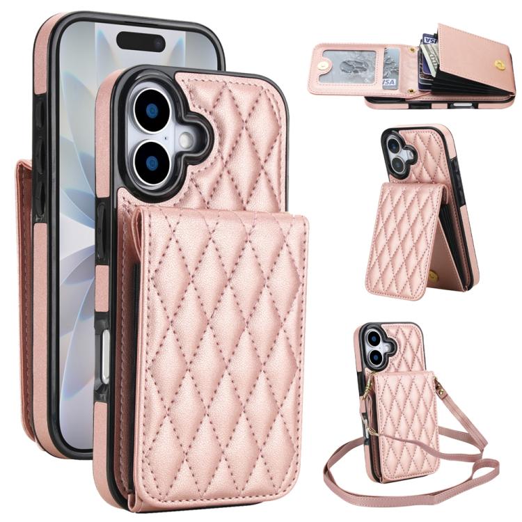 YM015 Sac à bandoulière losanges pour cartes RFID, Pour iPhone 16e / 17e, Pour iPhone 17 Pro Max, Pour iPhone 17 Pro, Pour iPhone 17, Pour iPhone Air, Pour iPhone 16 Pro Max, Pour iPhone 16 Pro, Pour iPhone 16 Plus