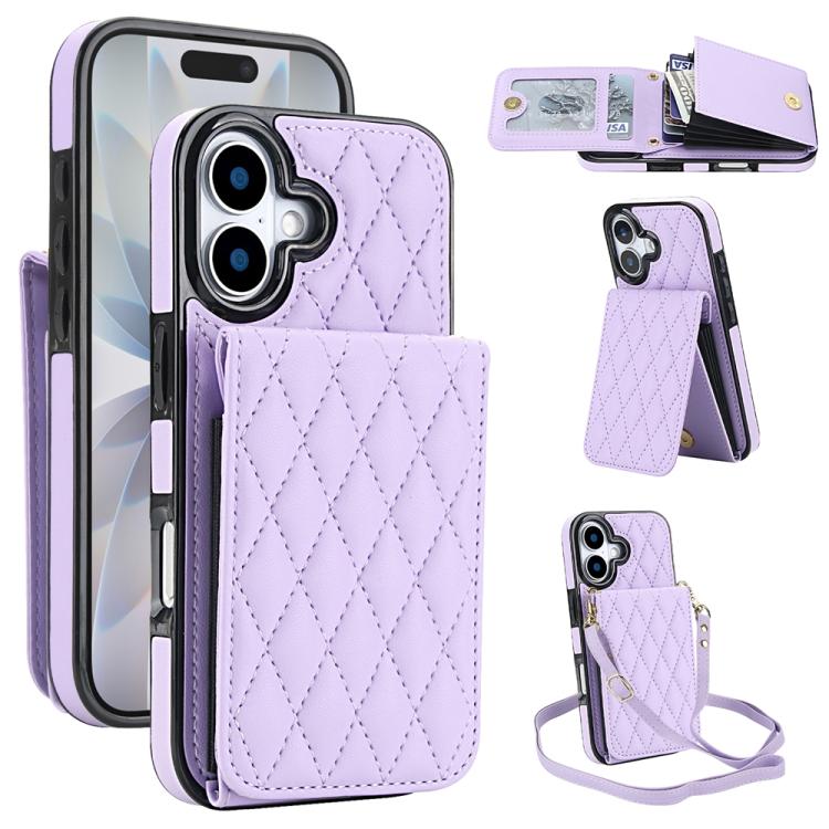 YM015 Sac à bandoulière losanges pour cartes RFID, Pour iPhone 16e / 17e, Pour iPhone 17 Pro Max, Pour iPhone 17 Pro, Pour iPhone 17, Pour iPhone Air, Pour iPhone 16 Pro Max, Pour iPhone 16 Pro, Pour iPhone 16 Plus