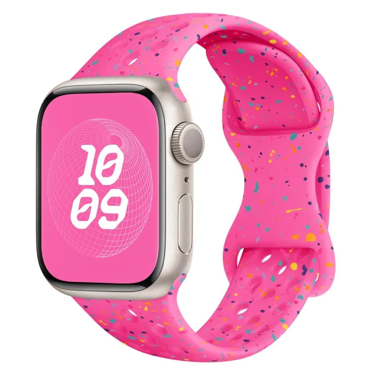 Hole Style Butterfly Buckle Camouflage Silicone Watch Band, For Apple Watch Series 8 41mm, For Apple Watch Series 8 45mm, For Apple Watch SE 2022 40mm, For Apple Watch SE 2022 44mm
