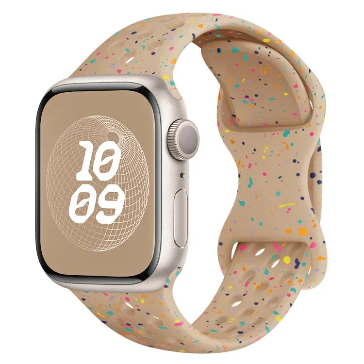 Hole Style Butterfly Buckle Camouflage Silicone Watch Band, For Apple Watch Series 8 41mm, For Apple Watch Series 8 45mm, For Apple Watch SE 2022 40mm, For Apple Watch SE 2022 44mm