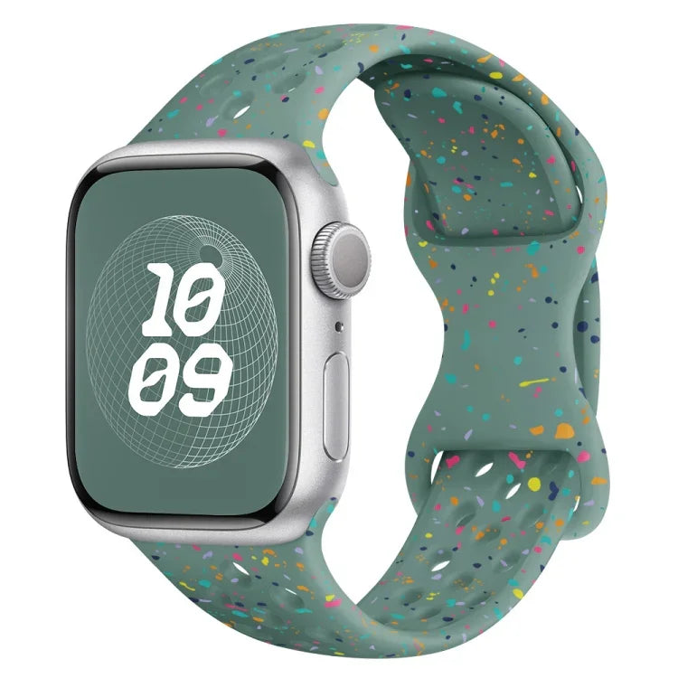 Hole Style Butterfly Buckle Camouflage Silicone Watch Band, For Apple Watch Series 6 40mm, For Apple Watch Series 6 44mm, For Apple Watch Series 5 44mm, For Apple Watch Series 5 40mm