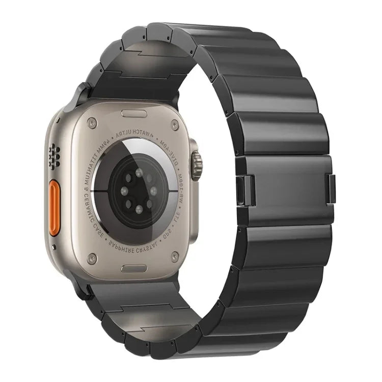 Bracelet de montre en titane avec boucle magnétique à une bille, compatible avec Apple Watch Series 10 46 mm, Apple Watch Series 10 42 mm, Apple Watch SE 2023 44 mm, Apple Watch SE 2023 40 mm, Apple Watch Ultra 2 49 mm et Apple Watch Series 9 45 mm…