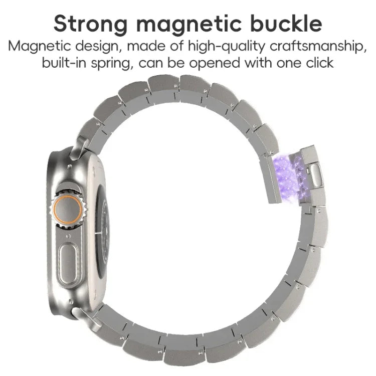 One-Bead Magnetic Buckle Titanium Metal Watch Band, For Apple Watch Series 7 41mm, For Apple Watch Series 7 45mm, For Apple Watch SE 40mm, For Apple Watch SE 44mm, For Apple Watch Series 6 40mm, For Apple Watch Series 6 44mm, For Apple Watch Series 5 4...