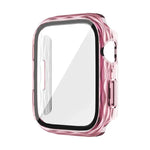 Étui de protection hybride 2 en 1 en polycarbonate et verre trempé, compatible avec Apple Watch Series 6/5/4/SE 44 mm, Apple Watch Series 6/5/4/SE 40 mm, Apple Watch Series 9/8/7 45 mm et Apple Watch Series 9/8/7 41 mm.