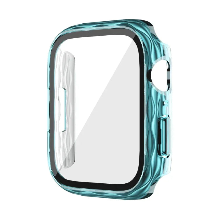 Étui de protection hybride 2 en 1 en polycarbonate et verre trempé, compatible avec Apple Watch Series 6/5/4/SE 44 mm, Apple Watch Series 6/5/4/SE 40 mm, Apple Watch Series 9/8/7 45 mm et Apple Watch Series 9/8/7 41 mm.