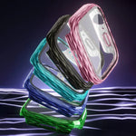 Étui de protection hybride 2 en 1 en polycarbonate et verre trempé, compatible avec Apple Watch Series 6/5/4/SE 44 mm, Apple Watch Series 6/5/4/SE 40 mm, Apple Watch Series 9/8/7 45 mm et Apple Watch Series 9/8/7 41 mm.